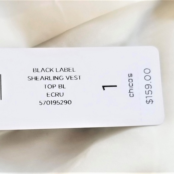 Black Label Shearling Vest Size 1 NWT Ecru - Picture 5 of 8